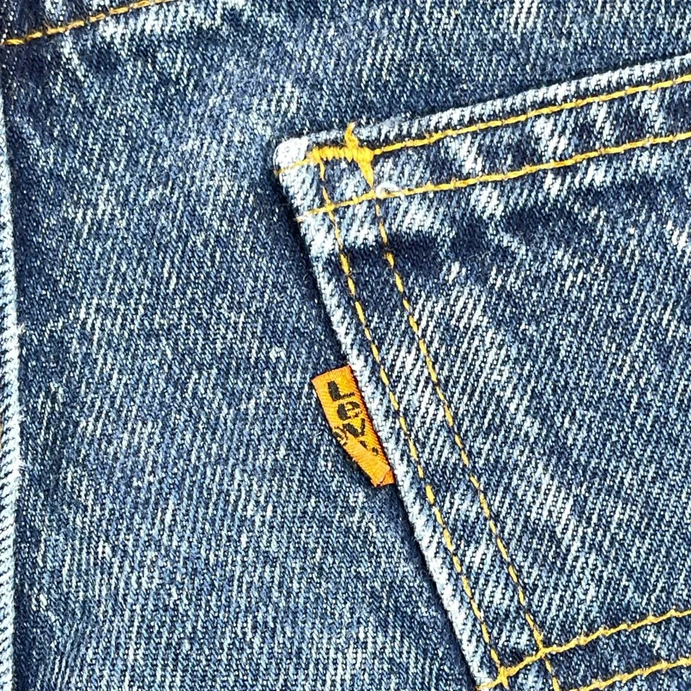Vtg Levi's 505 Jeans Mens 34x31 Blue Acid Wash Orange Tab Straight Leg‎ Vintage